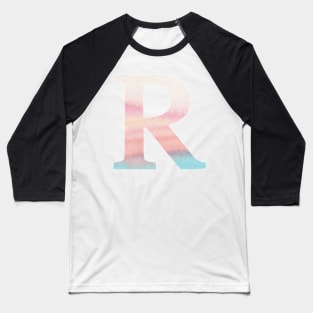 The Letter R Gradient Watercolor Baseball T-Shirt